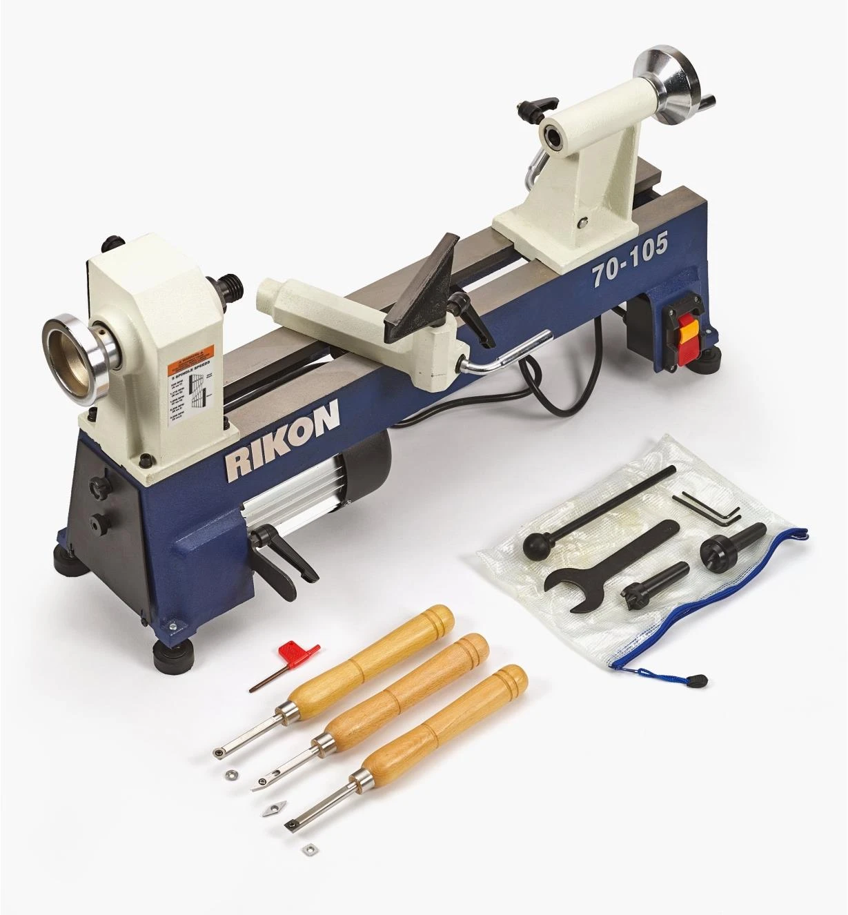 Rikon 1/2 Hp Mini Lathe & Set Of 3 Carbide-Tipped Turning Tools 7 Rikon 1/2 Hp Mini Lathe & Set Of 3 Carbide-Tipped Turning Tools - Image 7