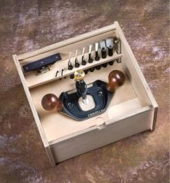 Veritas Large Router Plane, Box & Metric Blades Set