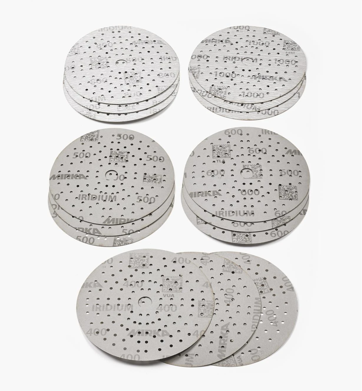 15-Pc. Sample Pack Of Mirka 6" Fine 121-Hole Iridium Grip Discs 1 15-Pc. Sample Pack Of Mirka 6" Fine 121-Hole Iridium Grip Discs