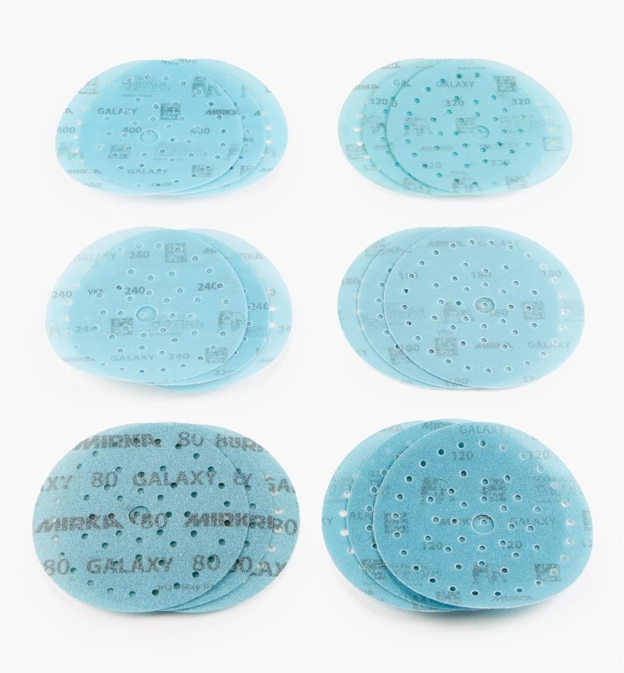 18-Pc. Sample Pack Of Mirka 6" Galaxy Multifit Grip Discs 1 18-Pc. Sample Pack Of Mirka 6" Galaxy Multifit Grip Discs