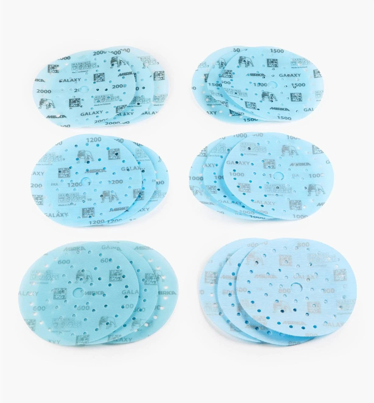 18-Pc. Sample Pack Of Mirka 6" Fine Galaxy Multifit Grip Discs 1 18-Pc. Sample Pack Of Mirka 6" Fine Galaxy Multifit Grip Discs