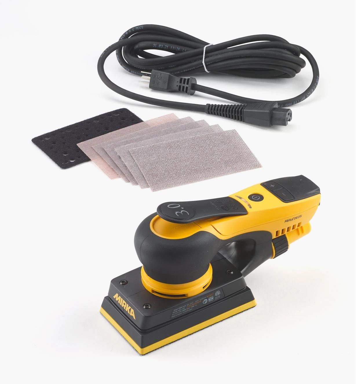 Mirka DEOS 3" × 5" Electric Sander, 3mm Orbit 1 Mirka DEOS 3" × 5" Electric Sander, 3mm Orbit