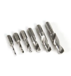 Set Of 6 HSS Stubby Twist Bits