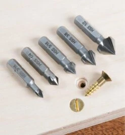 Set Of Five 82° HSS Countersinks