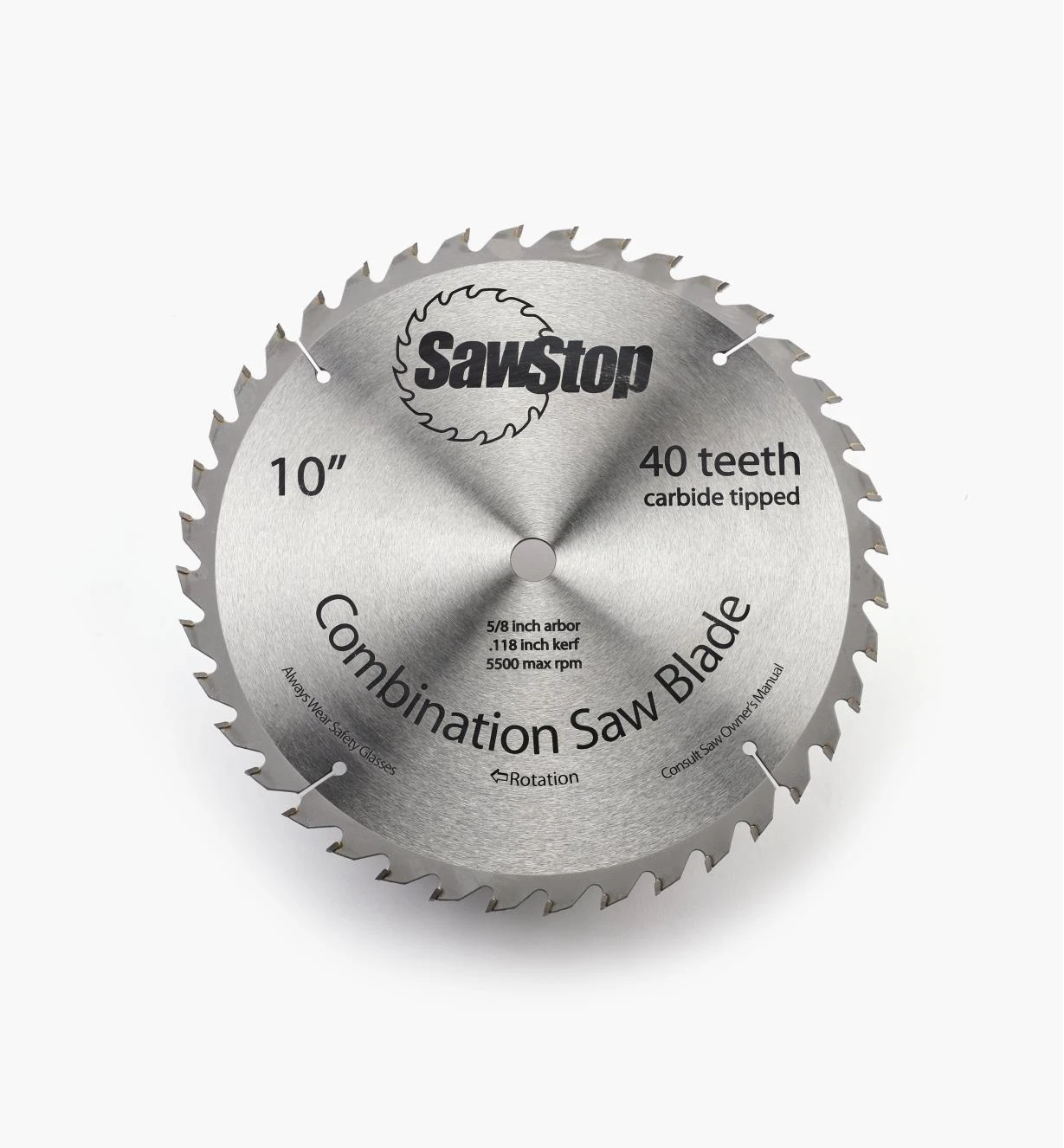 SawStop 10" 40-Tooth Combination Blade 1 SawStop 10" 40-Tooth Combination Blade