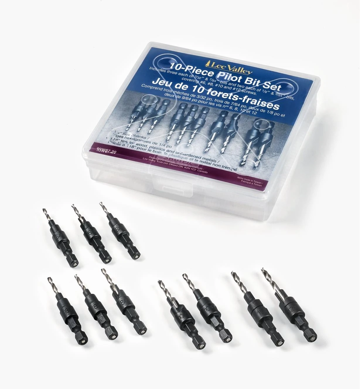 Set Of 10 Countersink/Counterbore Pilot Bits 1 Set Of 10 Countersink/Counterbore Pilot Bits