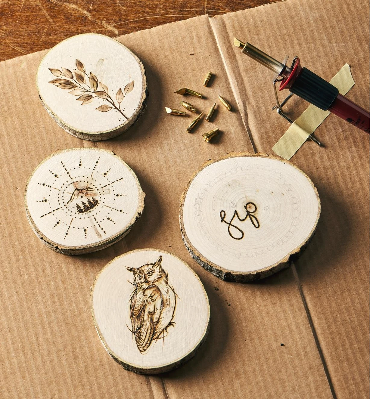 Make It Yourself Pyrography Clock & Coasters Kit 1 Make It Yourself Pyrography Clock & Coasters Kit